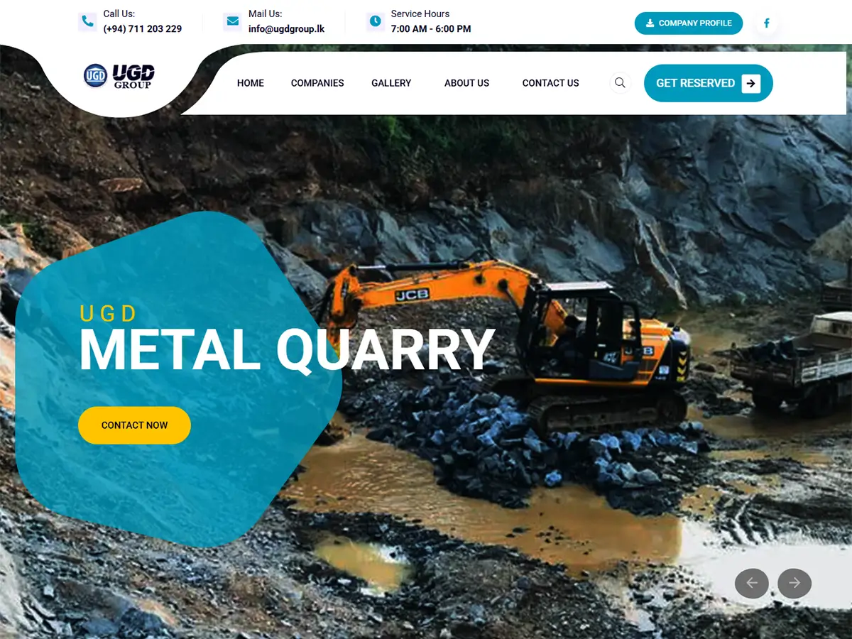 UGD Group corporate website screenshot - built with PHP and HTML