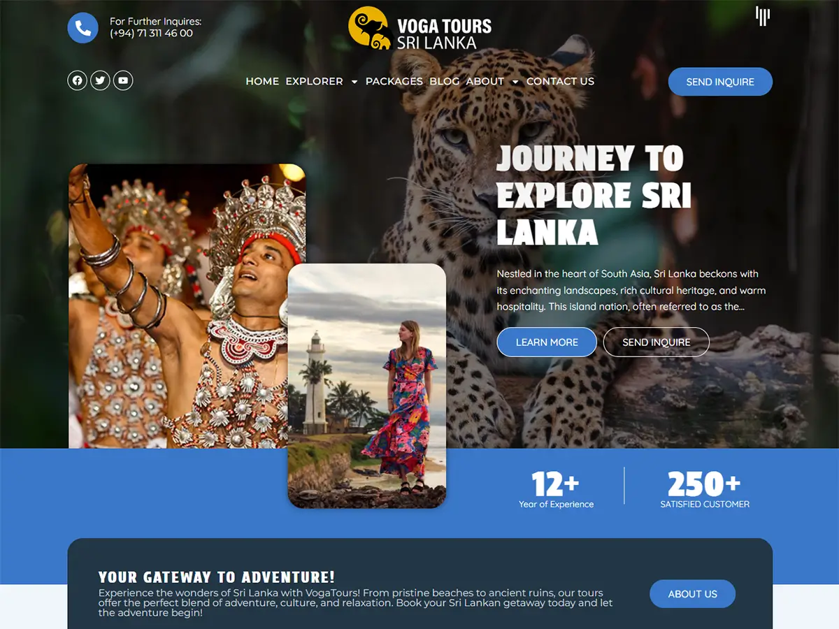 Voga Tours Sri Lanka tour and travel website screenshot - built with WordPress